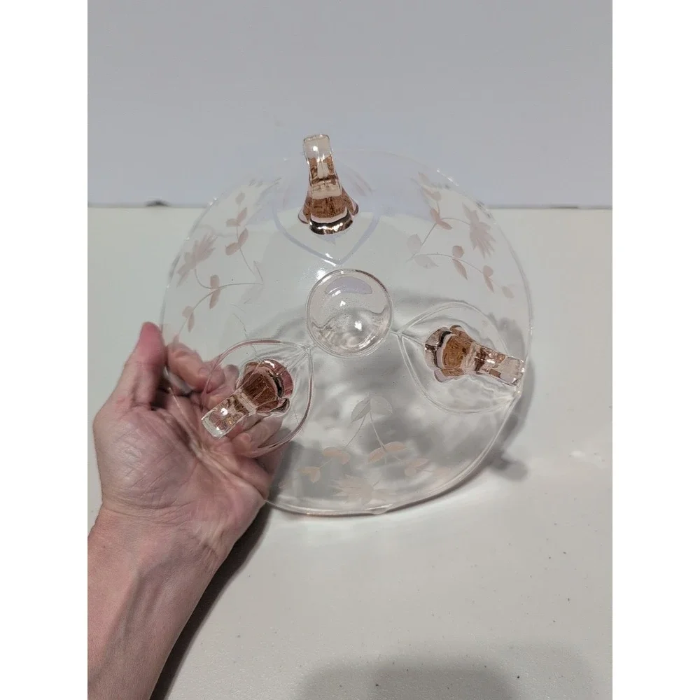 Vintage Petal Pink Jubilee Lancaster 3-Toed Footed Depression Glass Bowl - 8.25